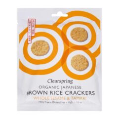 Clearspring Organic Japanese Brown Rice Crackers - Whole Sesame